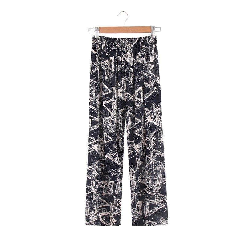 女夏薄款睡裤棉绸裤绵绸单裤休闲空调裤家居裤人造棉沙滩裤加大码