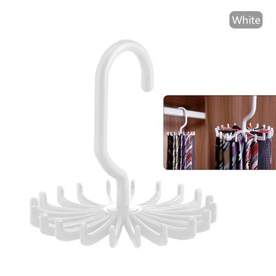 新品Plastic Tie Rack 20 Ties/Belts/Scarves Holds Hanger Rota