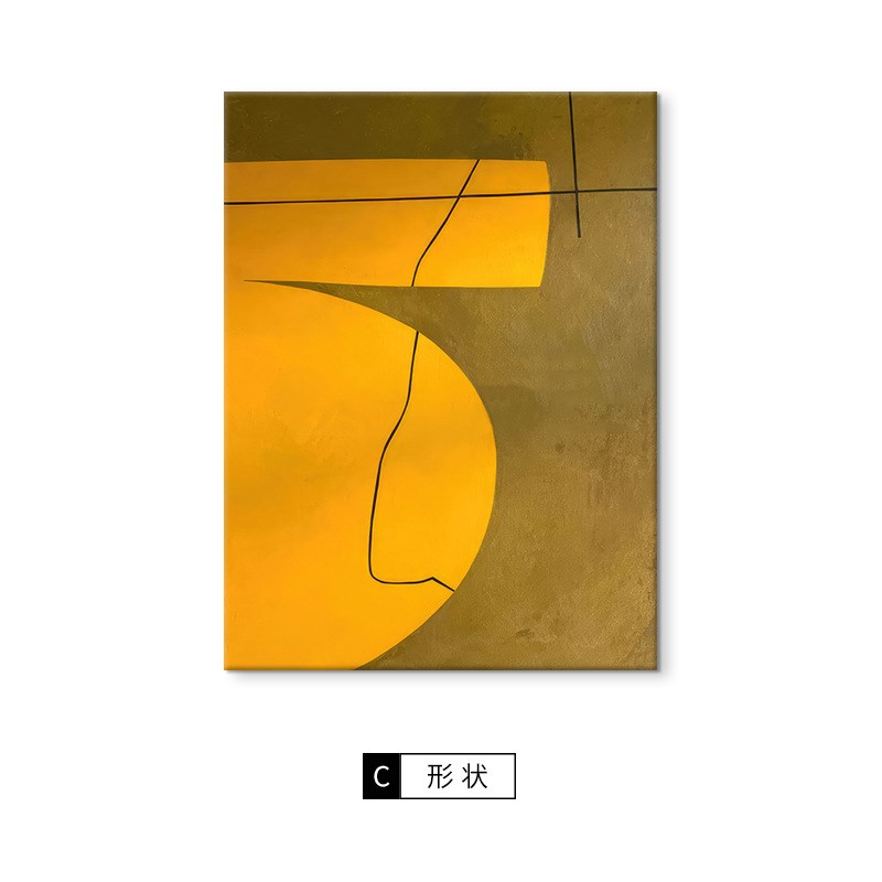 时光 赤贫风装饰画客厅纯手绘抽象油画样板间竖版色块背景墙挂画图片