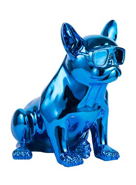 斗牛犬摆件简约客厅电视柜前台吧台桌面狗狗动物雕塑橱窗创意装饰