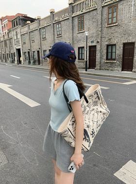 孕妇运动短裤外穿夏装薄款黑色A宽松休闲阔腿托腹三分直筒打底卫