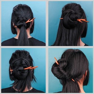 簪子diy材料包桃木发簪工具手工木料H木雕送女朋友木簪发钗原材料