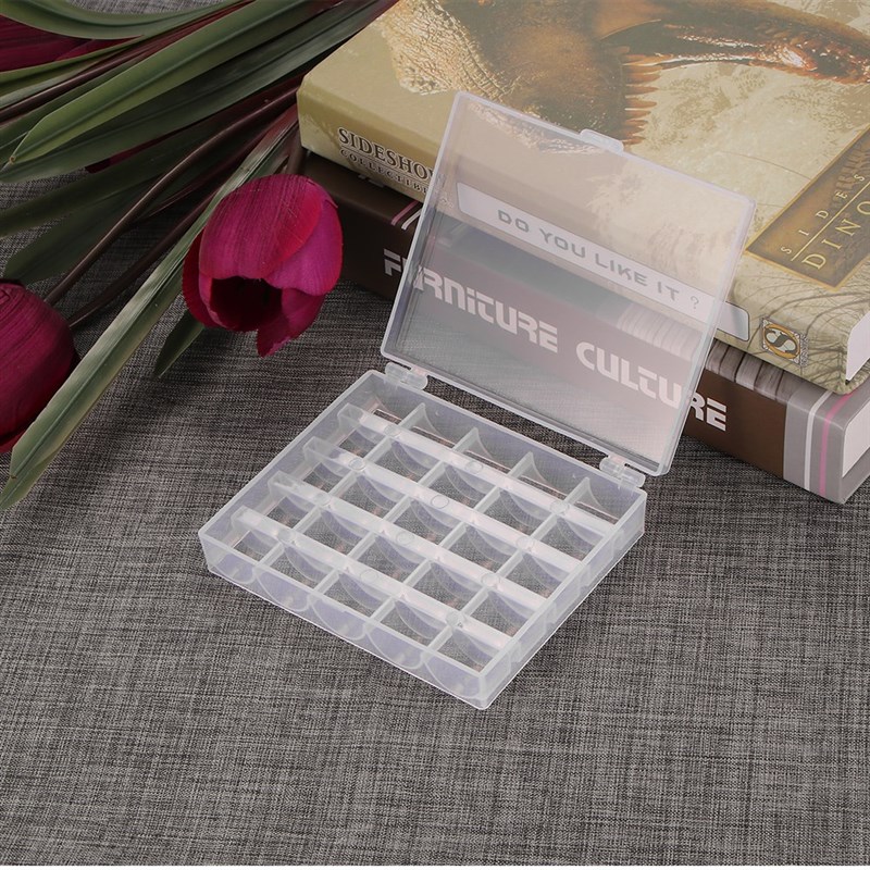 Sewing Thread Bobbin Box Container Boxes Transparent Plastic