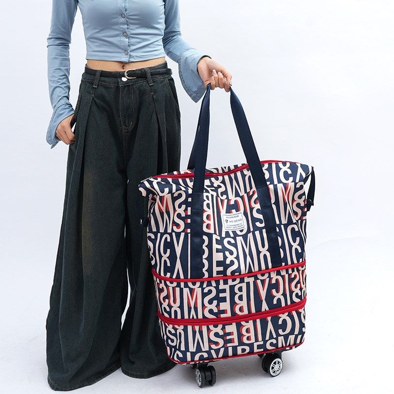 带轮子的旅行包女布背包手提大容量旅游可折叠行李箱收纳袋万向轮,箱包皮具/热销女包/男包,旅行袋,淘宝优惠券,粉丝福利购,淘宝优惠卷
