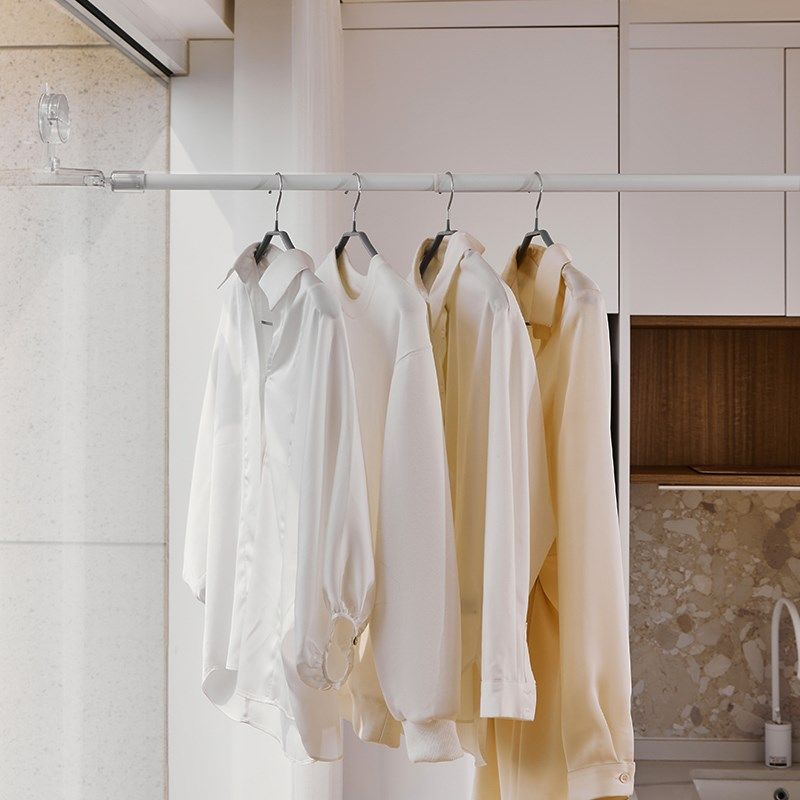 吸盘伸缩晾衣杆免打孔免钉晾衣架浴帘杆阳台晾衣神器大号支撑杆,收纳整理,晾晒杆,淘宝优惠券,粉丝福利购,淘宝优惠卷