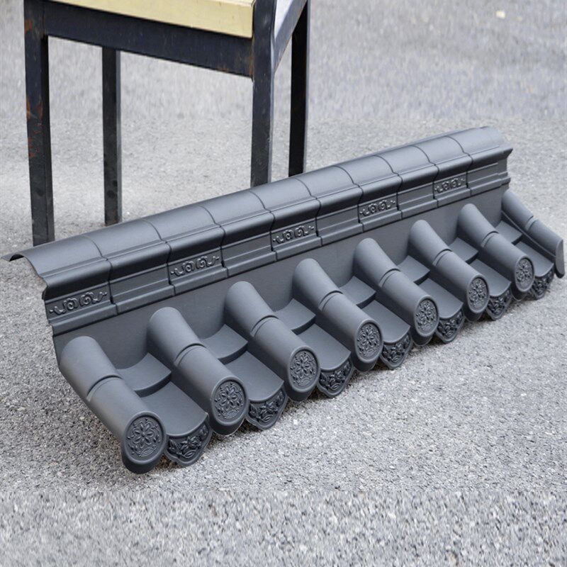 20带脊单面瓦墙头盖顶一体仿古pp树脂单边院墙压顶塑料中式围墙瓦