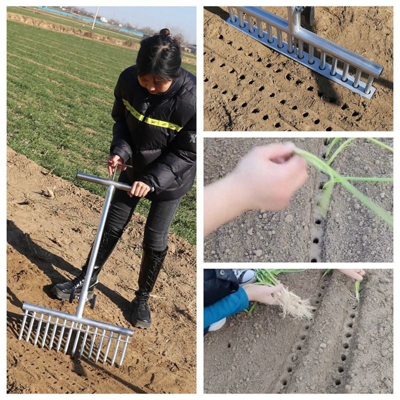 种葱神器栽葱栽苗器打眼葱叉子自动打孔工具洋葱种菜.移栽移苗器