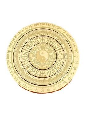 黄铜多面转罗盘便携实心三元三合八卦指尖陀螺手把件解压装饰摆件