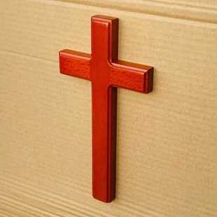 结婚礼品 红色十字架 实L木壁挂墙挂件 手持木十字架 促销 21CM高
