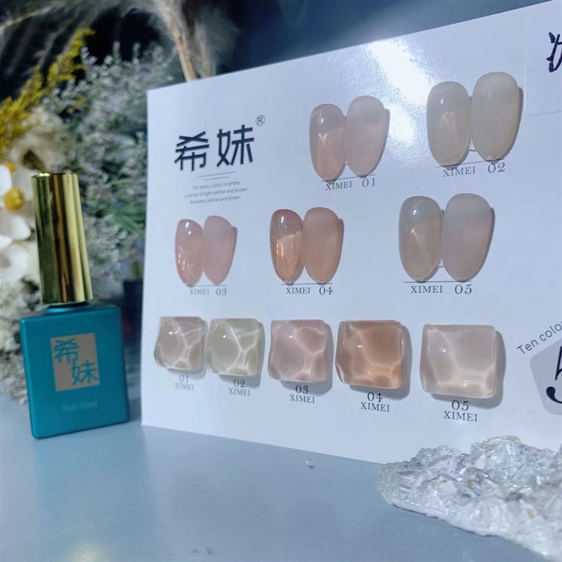 现货希妹甲油胶旗舰店p35色冰肤色裸冰粉2号冷杏色指甲油美甲专用