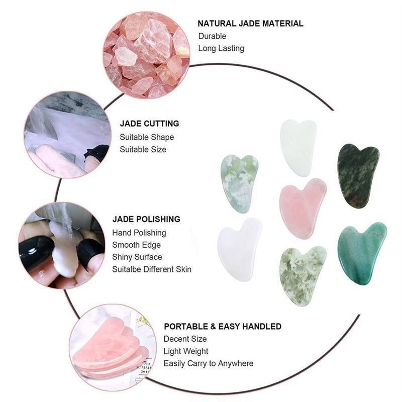 Natural Jade Roller Gua Sha Set Facial Massage Skincare Lift