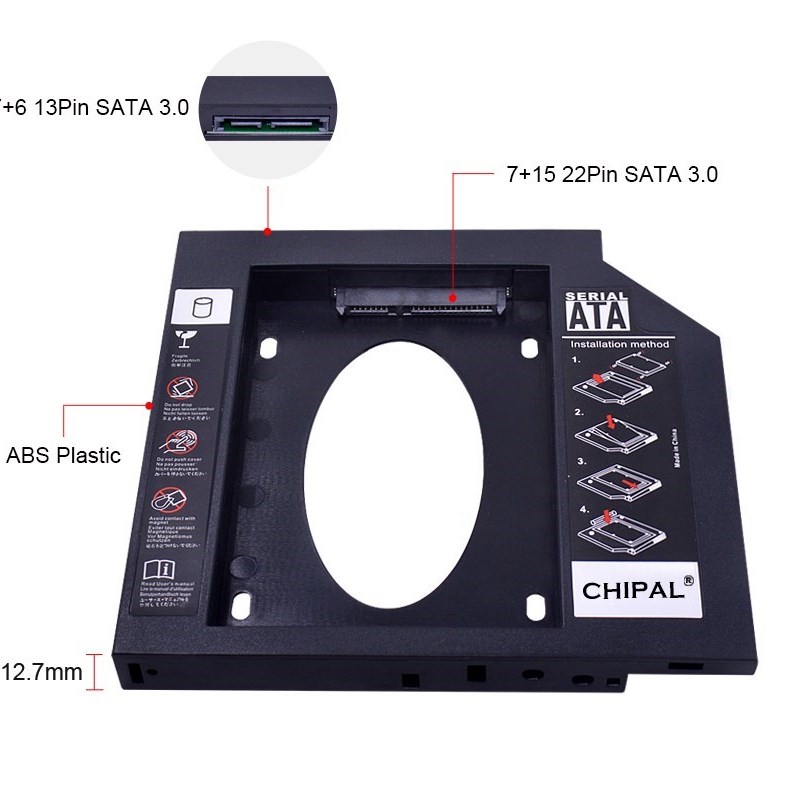 速发niversal 2nd HDD Caddy 9.5mm SATA 3.0 for 2.5'' 9mm 7mm