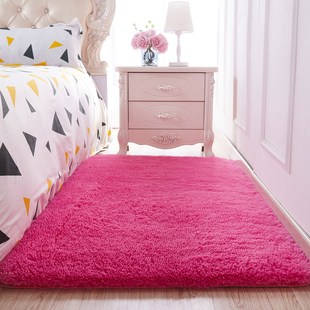 绒毛地毯客厅卧室房间女生粉色公H主少女可定制长方形满铺可 新品