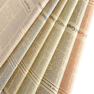 Gift Wrapping Paper Roll Vintage Newspaper Double Sided Wrap