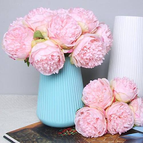 热销5Pcs/set Multicolor Silk Peony Artificial Flowers Bouque