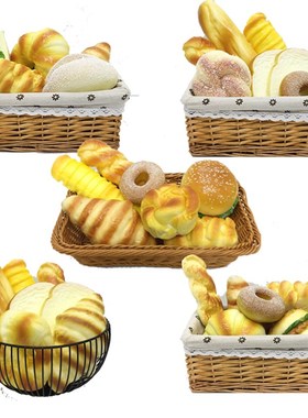 样板房厨房软装摆件装饰品仿真面包摆设道具陶瓷展厅家居饰品陈设