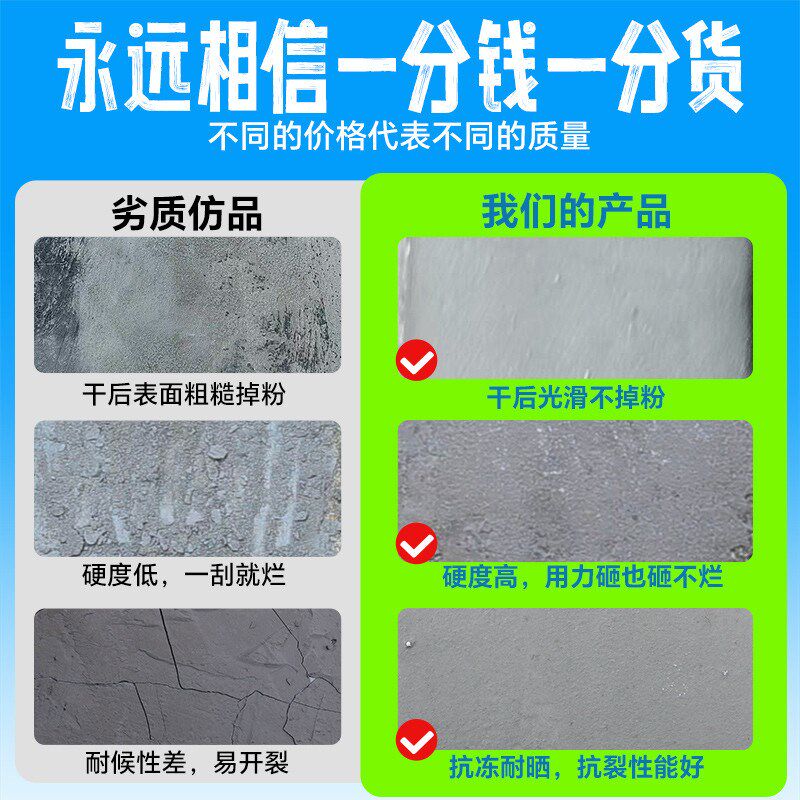 水泥地面修补防水抗裂速干堵漏王水泥砂浆高标号白色快干胶补新品
