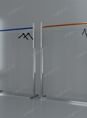 复刻重制版亚克j力落地式展示架透明水晶蓝色侧挂衣架服装店陈列