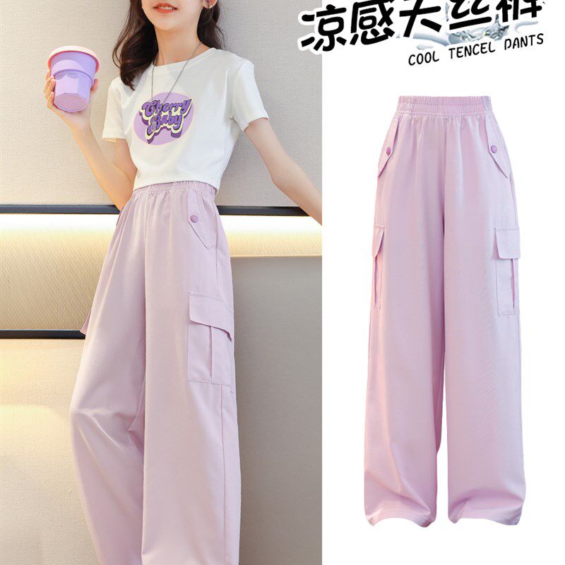 next sara女童夏装2023新款儿童短袖套装时髦洋气中大童夏季运动