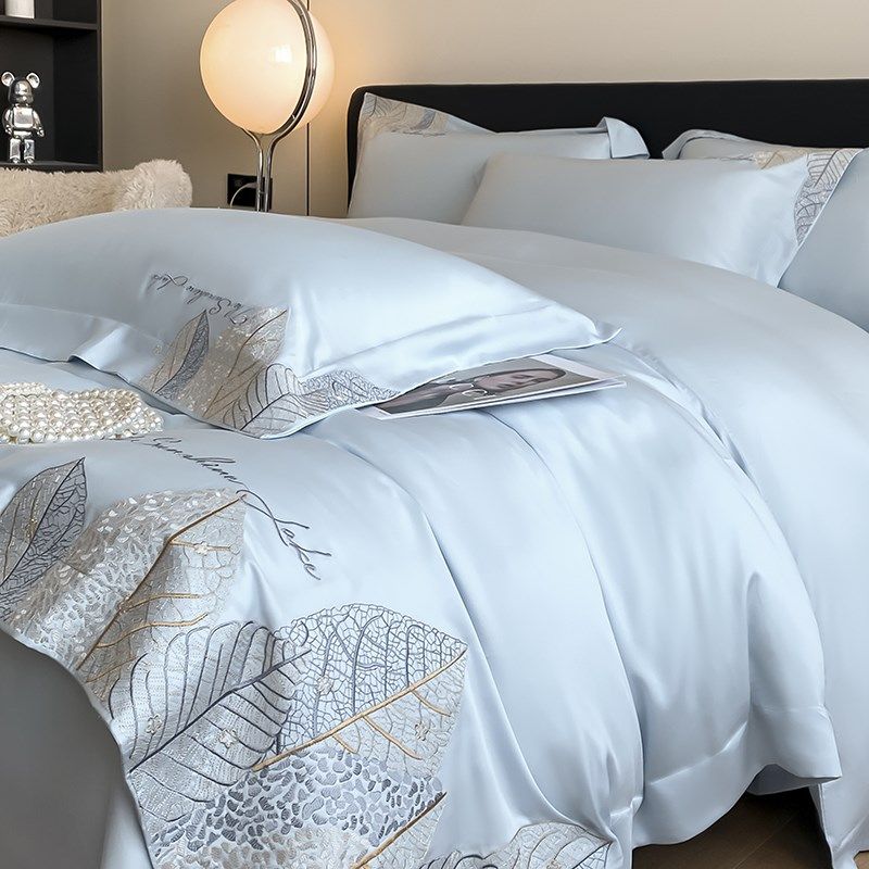 欧式简约a类新疆长绒棉四件套全棉纯棉被套磨毛床单2024新款床笠