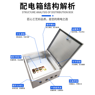 户内基业201不锈钢配电箱室内304电气控制柜明装监控箱光伏动力柜