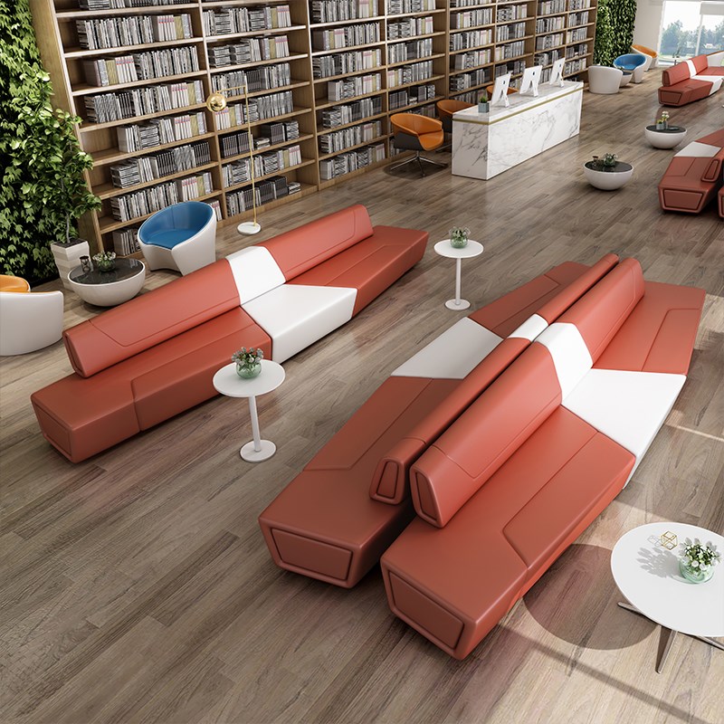 办公室沙发简约接待室休息区茶几组合套装现代商务会客区创意异形