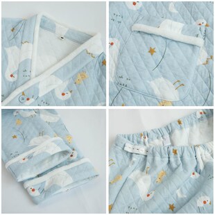 秋冬可爱空气棉和服女睡衣可做月子服春秋长袖全棉家居服套装