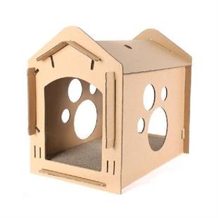 Cat Carton Bed 极速Corrugated Tick Cardboard Box House Paper