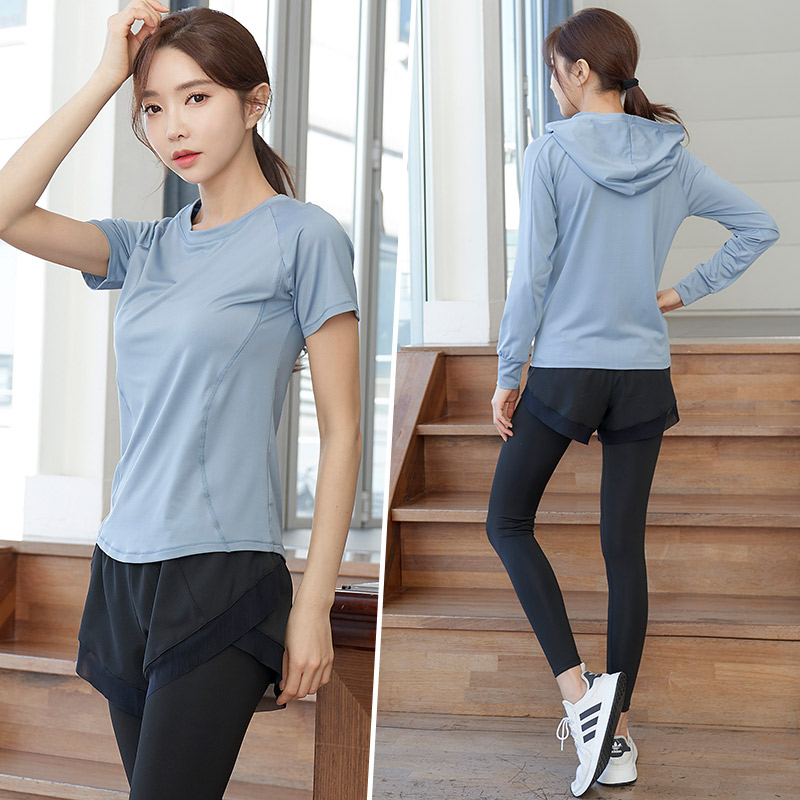 瑜伽服女套装网纱宽松专业晨跑步运动套装速干衣2022秋冬季健身服