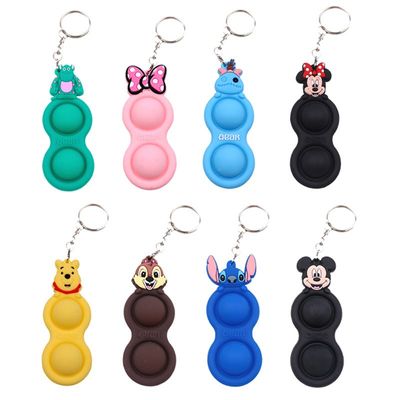 新品Disney Lilo & Stitch Push Stitch Key Chain Simple Dimple