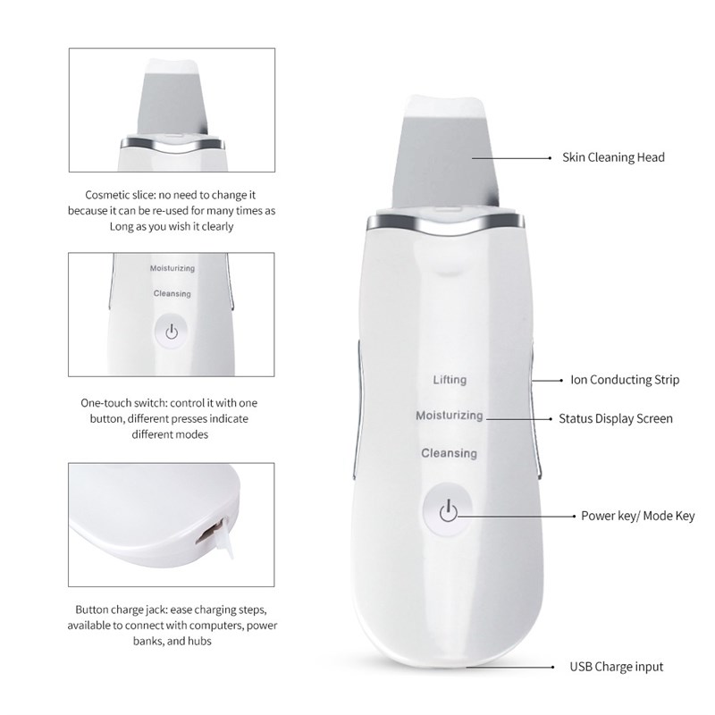 Ultrasonic Face Cleaning  Skin Scrubber Facial Cleaner Skin