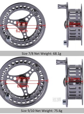 CNC Fly Fishing Reel Spare Spool 3/4 5/6 7/8 9/10 WT CNC Mac