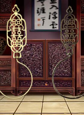 绮栊馨家出品明清古典新中式仿古复古蚊帐钩窗帘钩挂钩绑带铜制