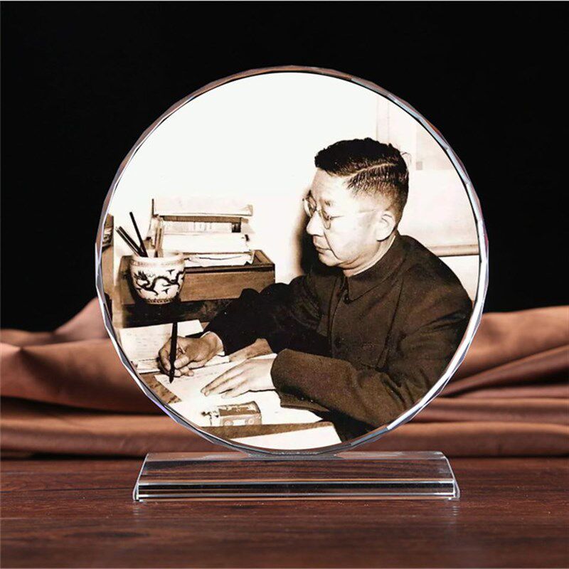 极速现代文学家汪曾祺/老舍/矛盾画像书房装饰品水晶摆件礼品模型