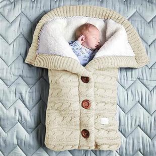 Button Bag Warm 速发Newborn Knit Winter Infant Sleeping Baby