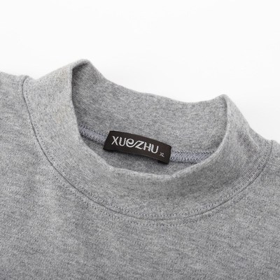 雪竹内衣秋冬半高领棉秋衣秋裤纯色保暖内衣中厚男士套装15025