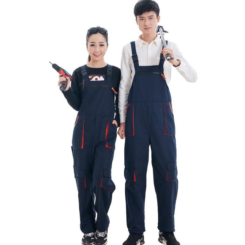 连体工作服套装男修车工装机修连体衣防尘透N气大码背带裤吊带裤