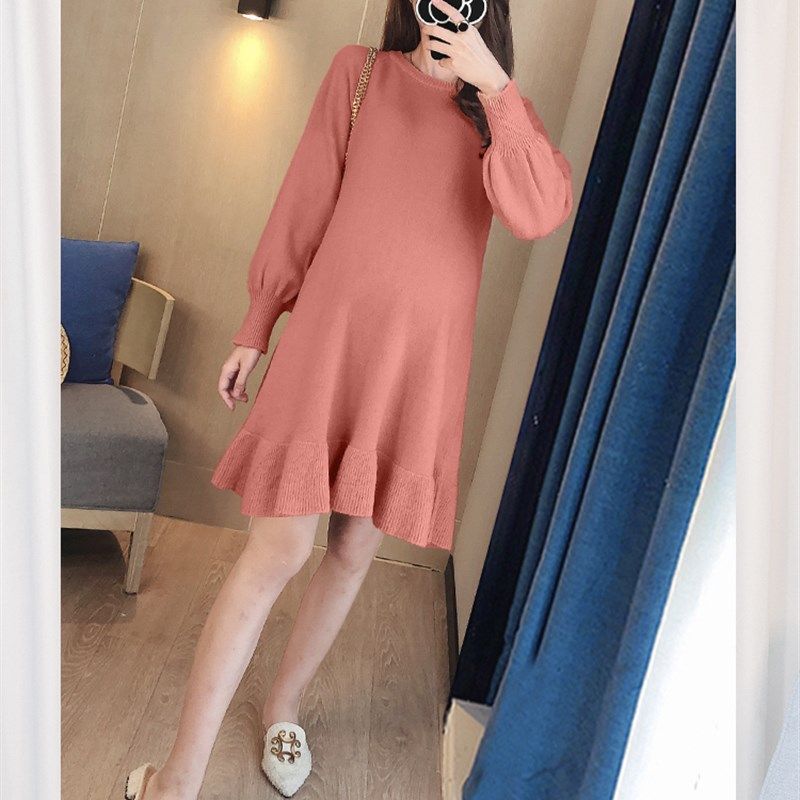 孕妇装套装上衣春装遮屁股新年内搭针织毛衣裙子春秋款打底连衣裙