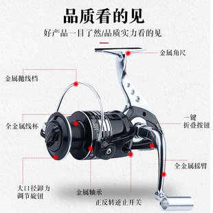 渔轮卷线器全金属渔线轮无间隙鱼轮海竿轮鱼线轮路亚海杆轮远投轮