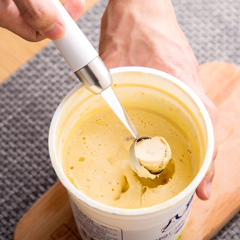 居家家不锈钢水果挖球器冰淇淋圆形挖勺家用西瓜果蔬雕花器水果勺