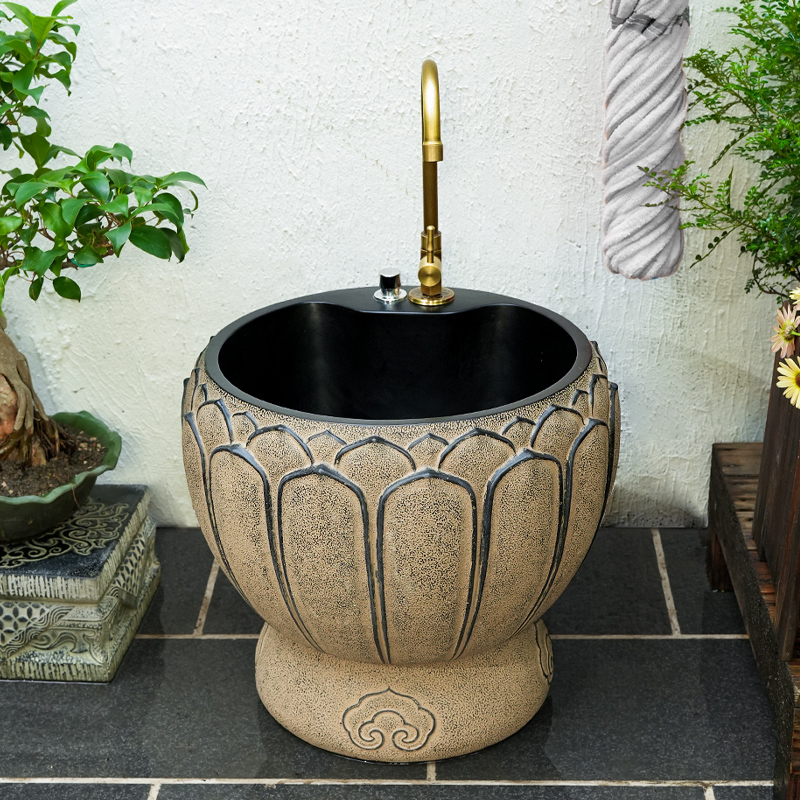 中式复古拖把池庭院水池室外洗手盆台盆家用阳台户外水槽洗衣台