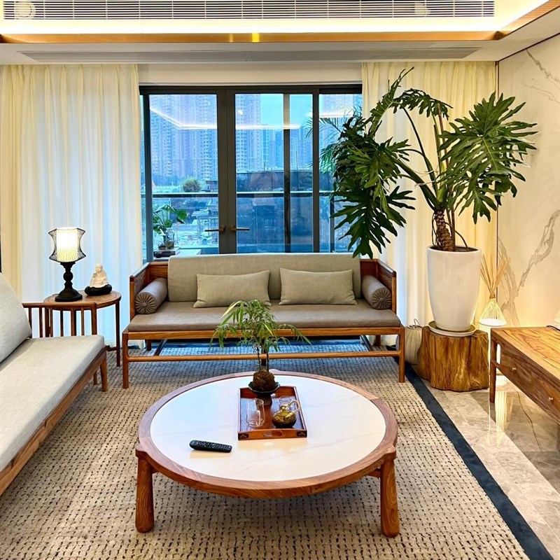 北美黑胡桃白蜡木茶桌椅沙发组合高端新中式办公室民宿酒店泡茶桌