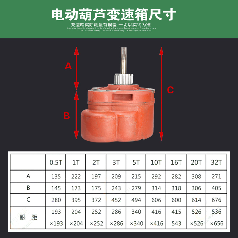 钢丝绳电动葫芦变速箱1T-32T葫芦变速后肚减速机齿轮箱起重机配件
