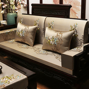 中式红木沙发坐垫带靠背罗汉床五件套垫子定制实木沙发垫海绵座垫