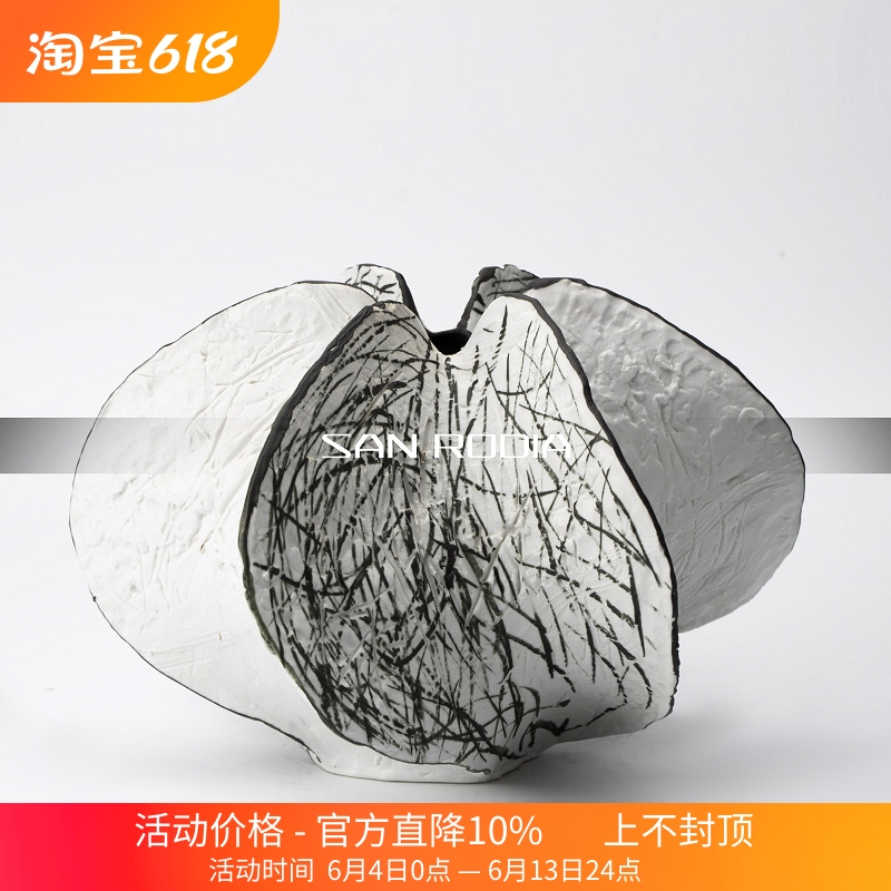 新中式手绘陶瓷杨桃花瓶样板间售楼处酒店民宿桌面插花器软装饰品