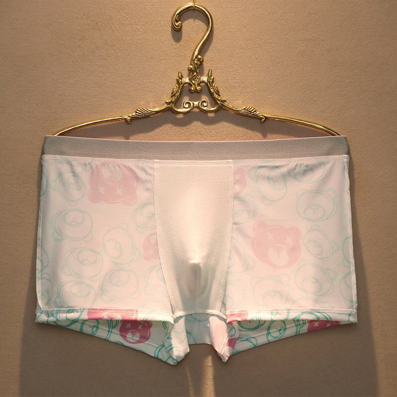 内裤男式冰丝平角裤男士四角短裤男生夏季2024新款青少年可爱卡通