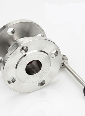 304卫生级手动法兰式蝶阀D41u2-10P卫生级法兰蝶阀DN55 X0 80 100