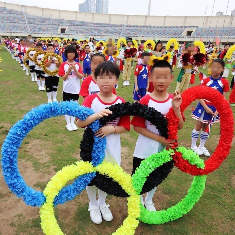 小众高货运动会花环开幕式方阵方队入场手持道具幼儿园器械舞蹈表