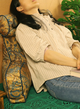 美式床头靠枕圆柱颈枕护腰靠垫高级沙发飘窗老人孕妇大靠背垫软包