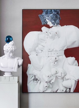 复古人物抽象雕塑摆件售楼处创意玄关装置雕像样板房软装配饰品